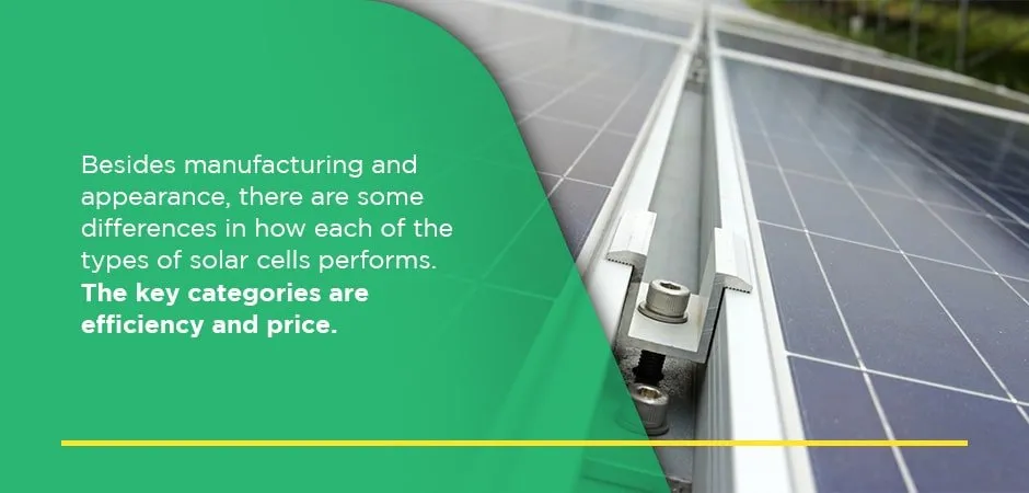 key differences between solar cell types