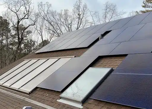 Residential Home with Solar Panels on Roof