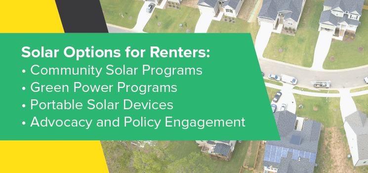 a list of solar energy options for renters