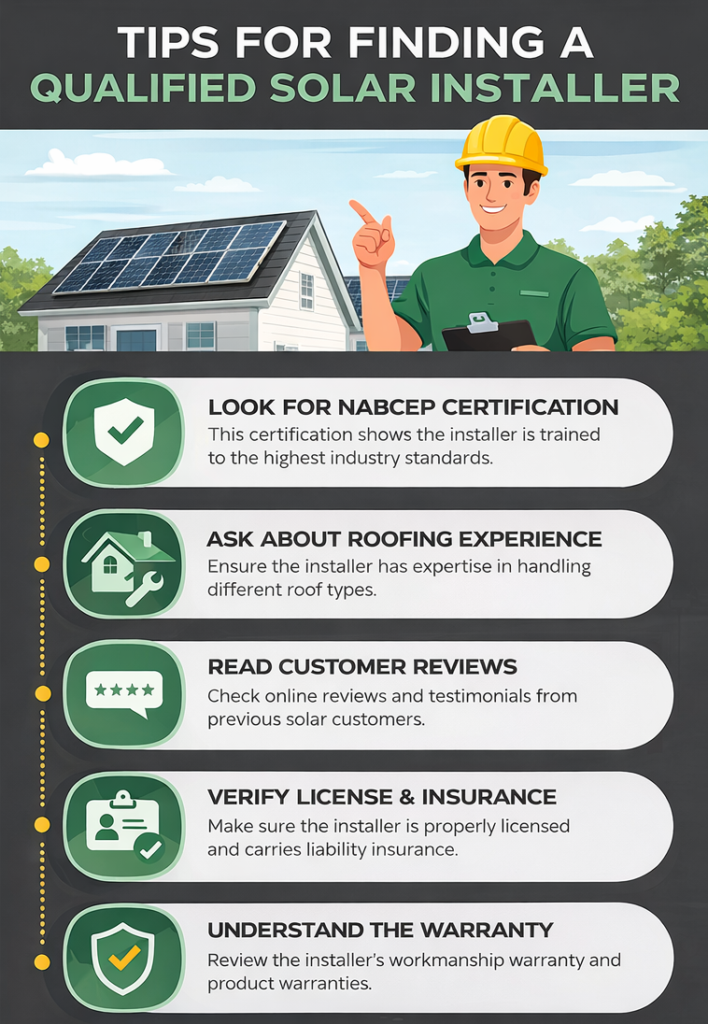tips for finding solar installer